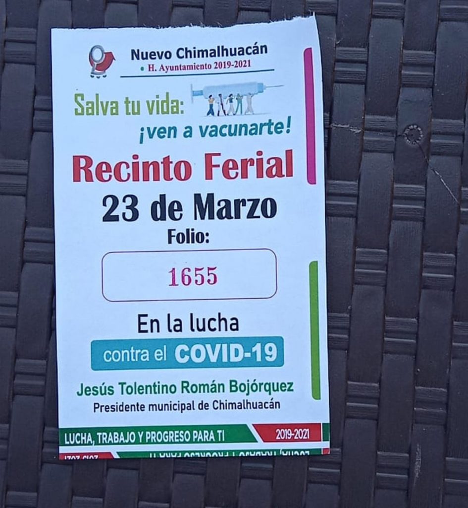 Denuncian uso electoral de vacunas por el presidente municipal de Chimalhuacán