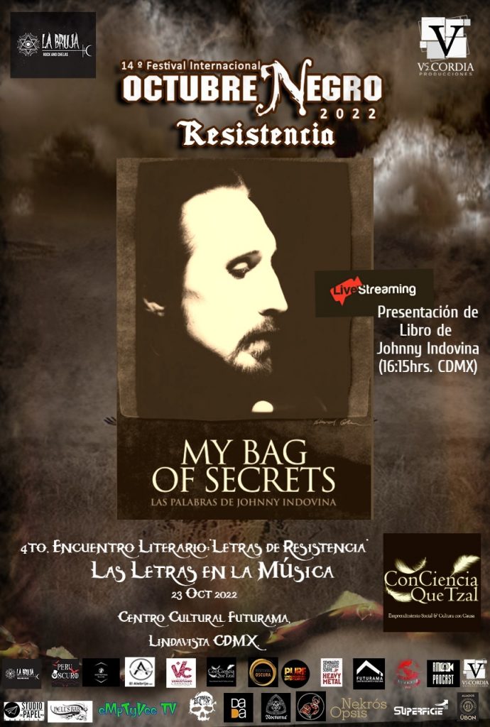 lanzamiento del libro de Johnny Indovina – My Bag of Secrets.