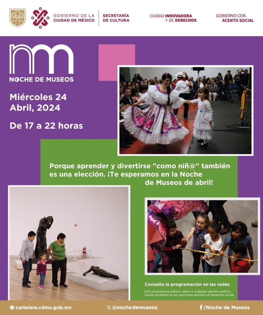 PRESENTA SECRETARÍA DE CULTURA DE LA CIUDAD DE MÉXICO NOCHE DE MUSEOS DE ABRIL DEDICADA A LAS INFANCIAS