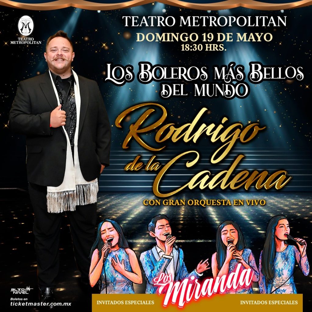 Rodrigo de la Cadena regresa en mayo al Teatro Metropolitan